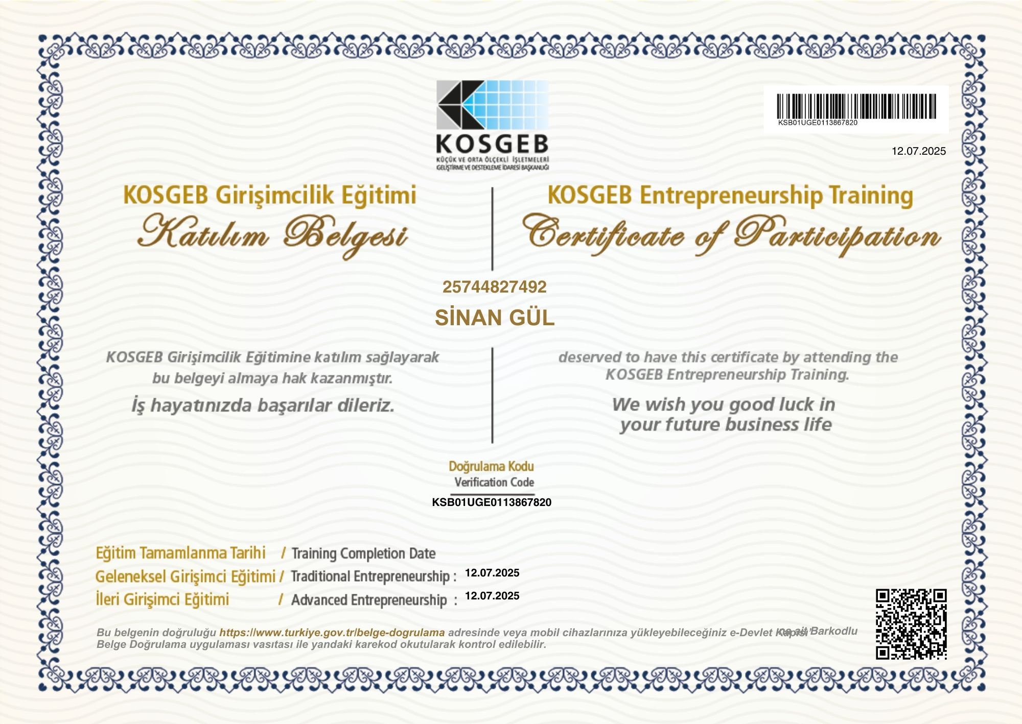 KOSGEB GİRİŞİMCİLİK