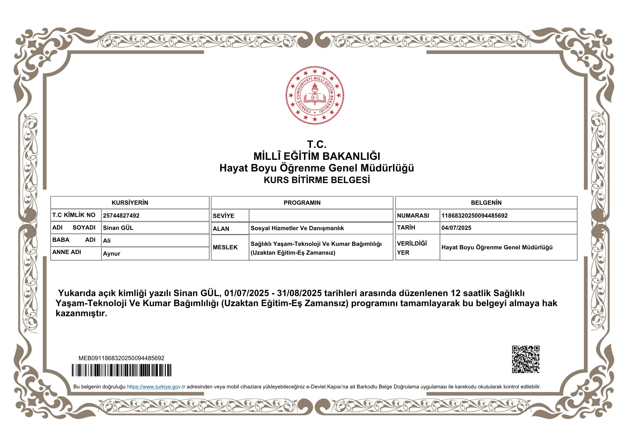 SAĞLIKLI YAŞAM TEKNOLOJİ VE KUMAR BAĞIMLILIĞI