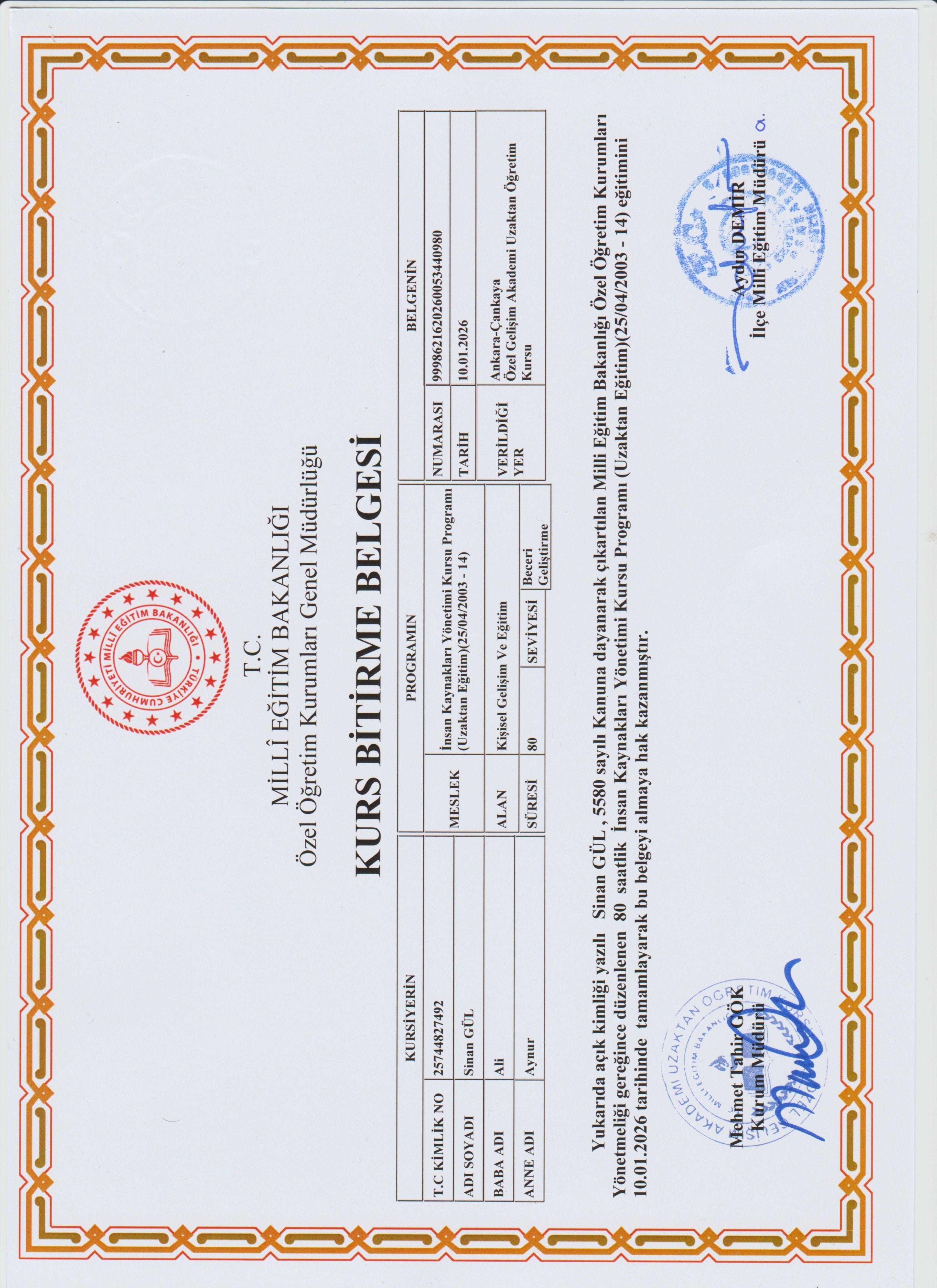 MEB İNSAN KAYNAKLARI YÖNETİMİ EĞİTİMİ