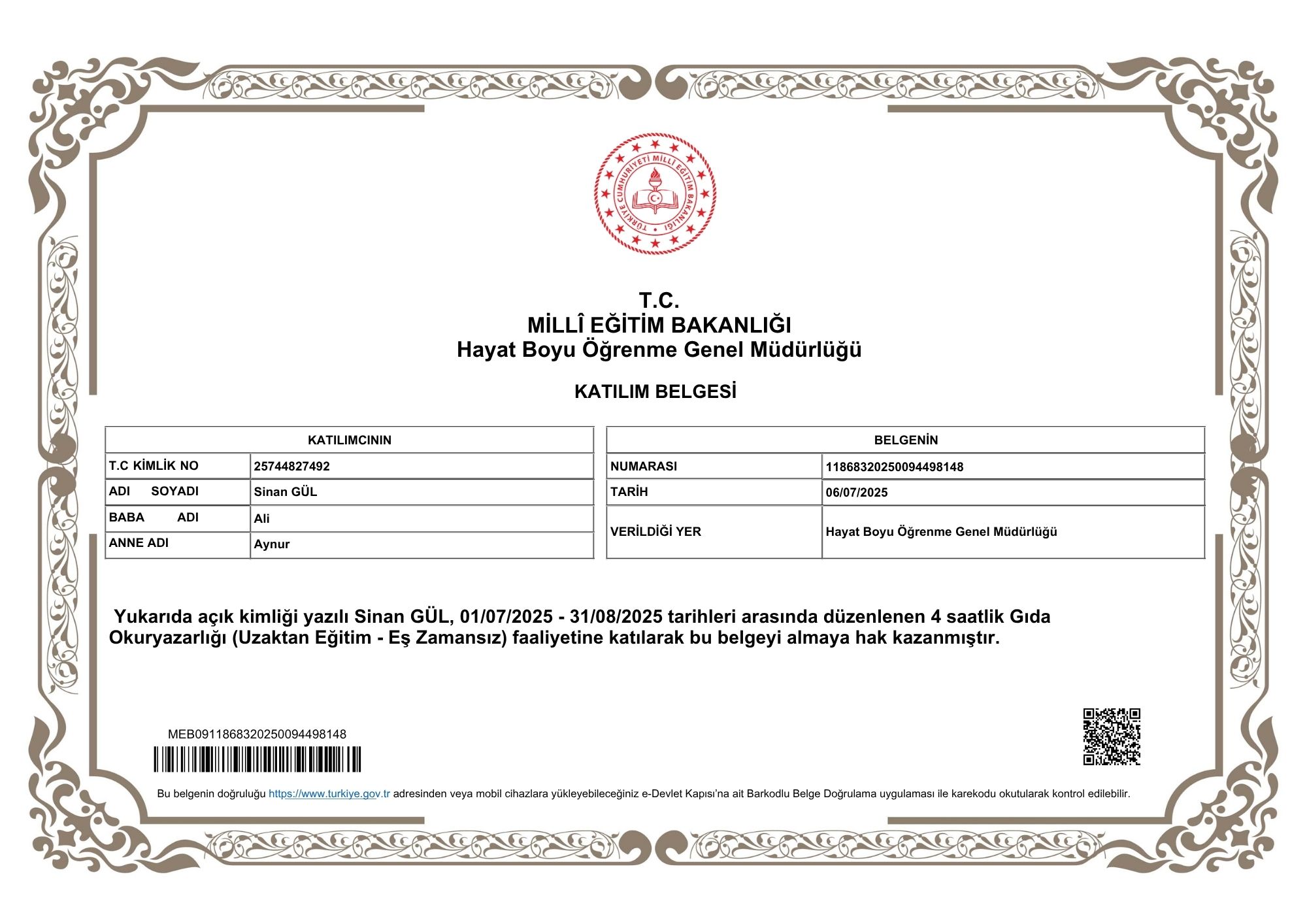 GIDA OKUR YAZARLIĞI